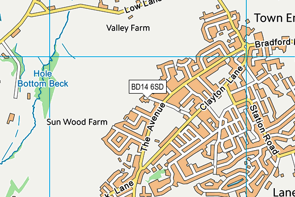 BD14 6SD map - OS VectorMap District (Ordnance Survey)