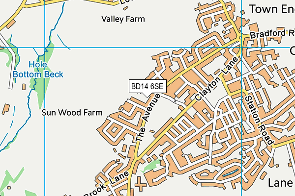 BD14 6SE map - OS VectorMap District (Ordnance Survey)