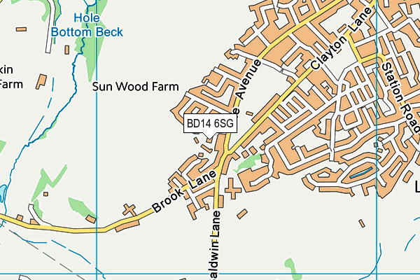 BD14 6SG map - OS VectorMap District (Ordnance Survey)