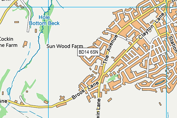 BD14 6SN map - OS VectorMap District (Ordnance Survey)