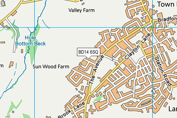 BD14 6SQ map - OS VectorMap District (Ordnance Survey)