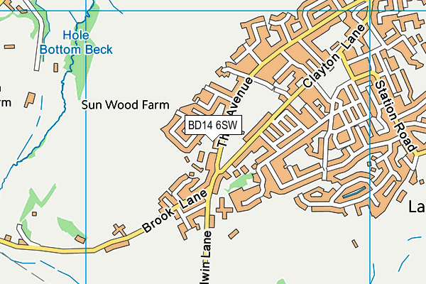 BD14 6SW map - OS VectorMap District (Ordnance Survey)