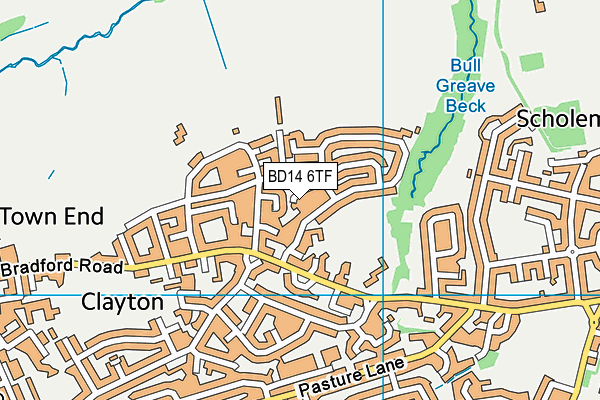 BD14 6TF map - OS VectorMap District (Ordnance Survey)