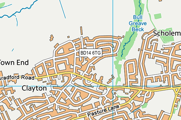 BD14 6TG map - OS VectorMap District (Ordnance Survey)