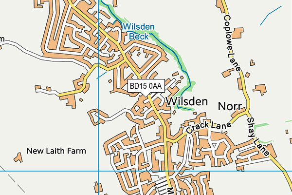BD15 0AA map - OS VectorMap District (Ordnance Survey)