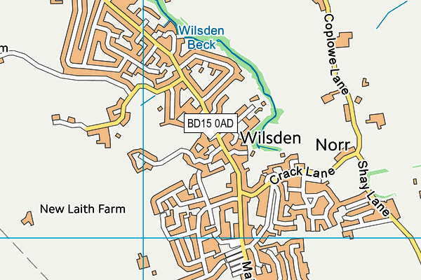 BD15 0AD map - OS VectorMap District (Ordnance Survey)