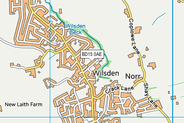 BD15 0AE map - OS VectorMap District (Ordnance Survey)