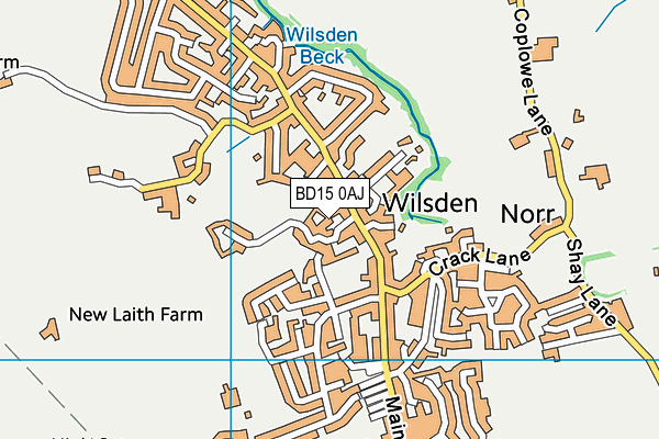 BD15 0AJ map - OS VectorMap District (Ordnance Survey)