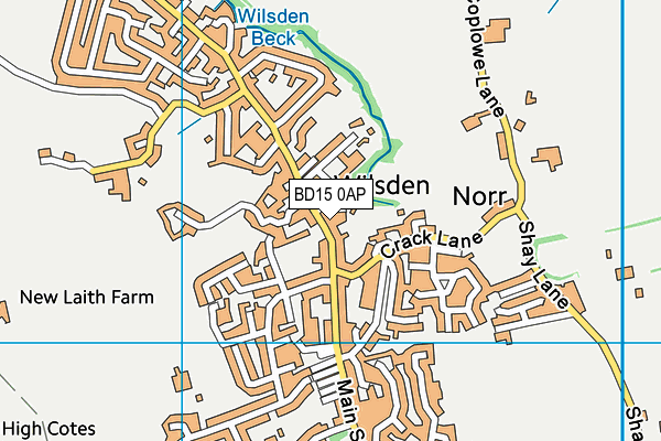 BD15 0AP map - OS VectorMap District (Ordnance Survey)