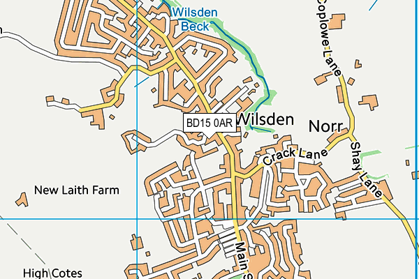 BD15 0AR map - OS VectorMap District (Ordnance Survey)