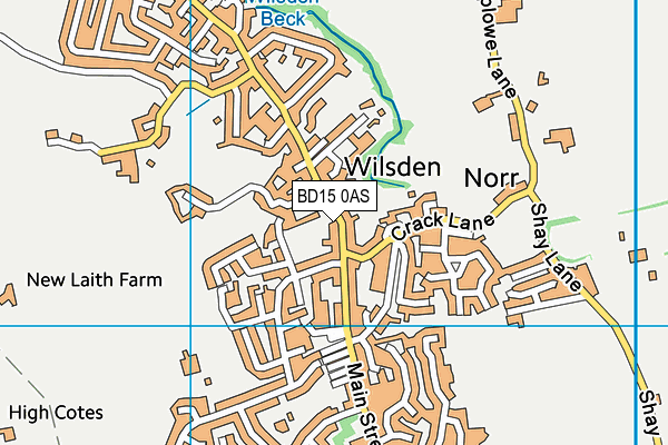 BD15 0AS map - OS VectorMap District (Ordnance Survey)