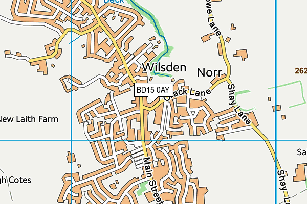 BD15 0AY map - OS VectorMap District (Ordnance Survey)