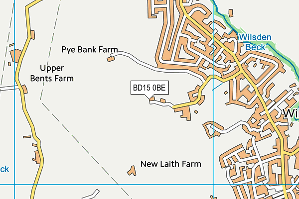 BD15 0BE map - OS VectorMap District (Ordnance Survey)
