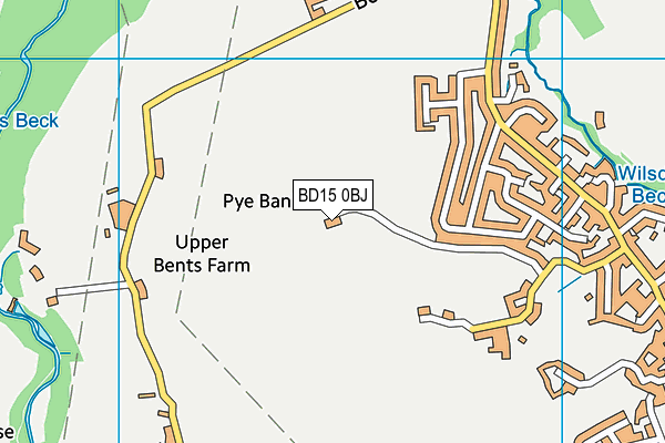 BD15 0BJ map - OS VectorMap District (Ordnance Survey)