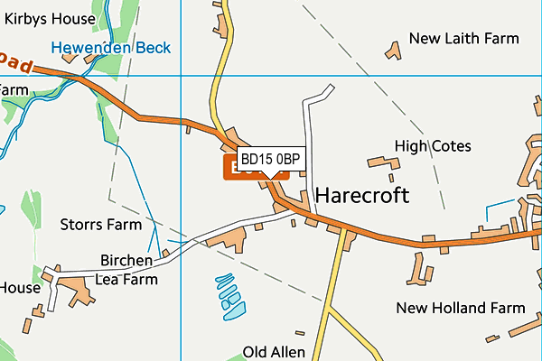 BD15 0BP map - OS VectorMap District (Ordnance Survey)