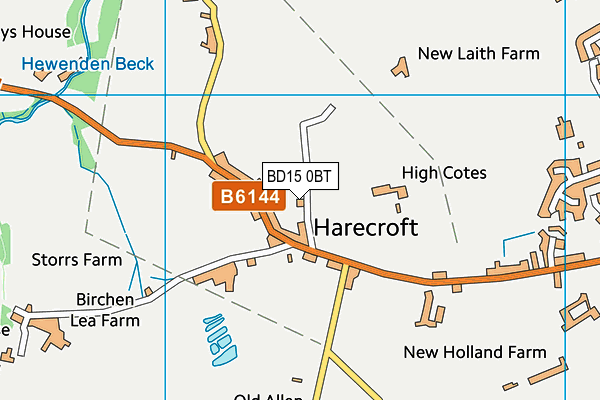 BD15 0BT map - OS VectorMap District (Ordnance Survey)