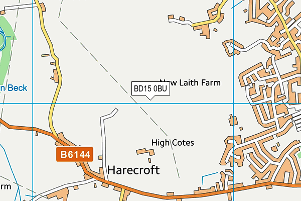 BD15 0BU map - OS VectorMap District (Ordnance Survey)