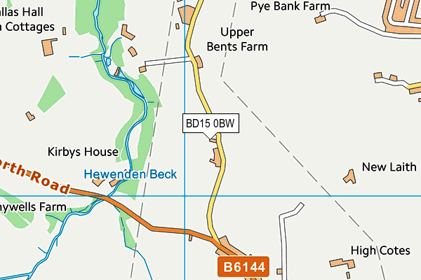 BD15 0BW map - OS VectorMap District (Ordnance Survey)