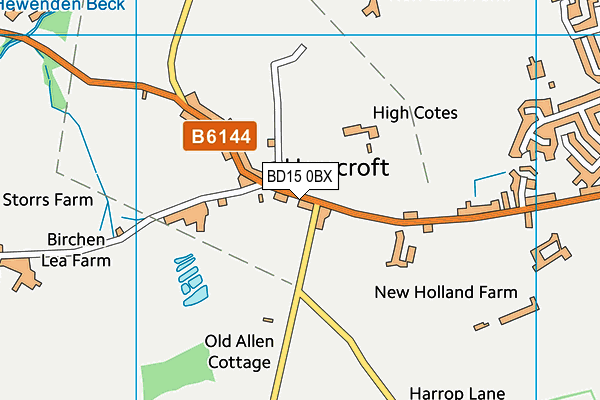 BD15 0BX map - OS VectorMap District (Ordnance Survey)