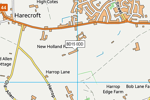 BD15 0DD map - OS VectorMap District (Ordnance Survey)