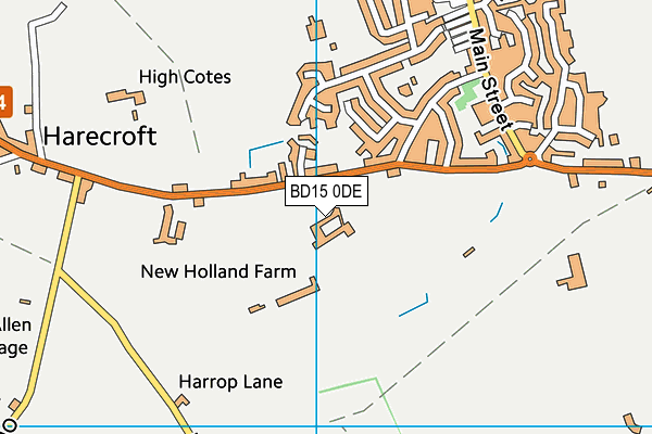 BD15 0DE map - OS VectorMap District (Ordnance Survey)