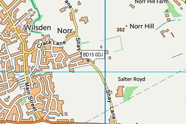 BD15 0DJ map - OS VectorMap District (Ordnance Survey)