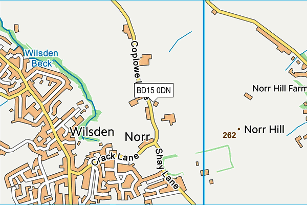 BD15 0DN map - OS VectorMap District (Ordnance Survey)