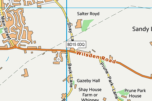 Wilsden Cricket Club map (BD15 0DQ) - OS VectorMap District (Ordnance Survey)