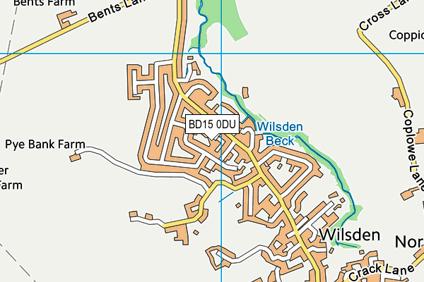 BD15 0DU map - OS VectorMap District (Ordnance Survey)