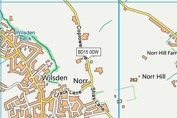 BD15 0DW map - OS VectorMap District (Ordnance Survey)