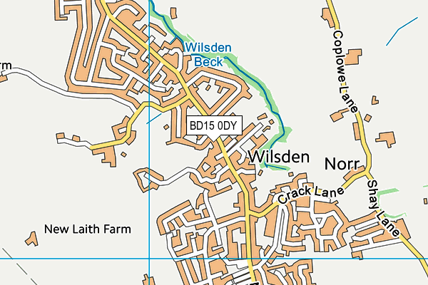 BD15 0DY map - OS VectorMap District (Ordnance Survey)