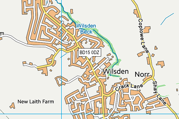 BD15 0DZ map - OS VectorMap District (Ordnance Survey)