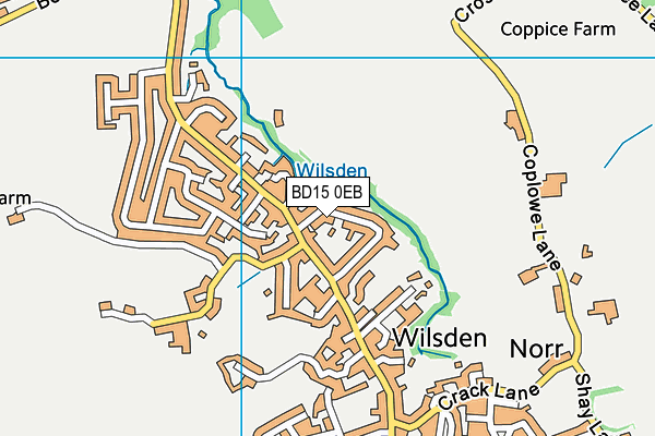 BD15 0EB map - OS VectorMap District (Ordnance Survey)