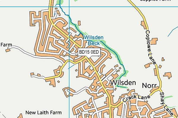 BD15 0ED map - OS VectorMap District (Ordnance Survey)