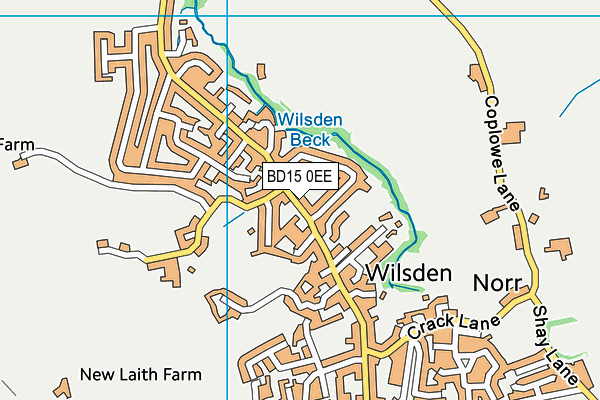 BD15 0EE map - OS VectorMap District (Ordnance Survey)