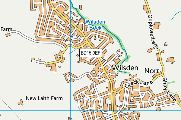 BD15 0EF map - OS VectorMap District (Ordnance Survey)