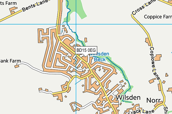 BD15 0EG map - OS VectorMap District (Ordnance Survey)