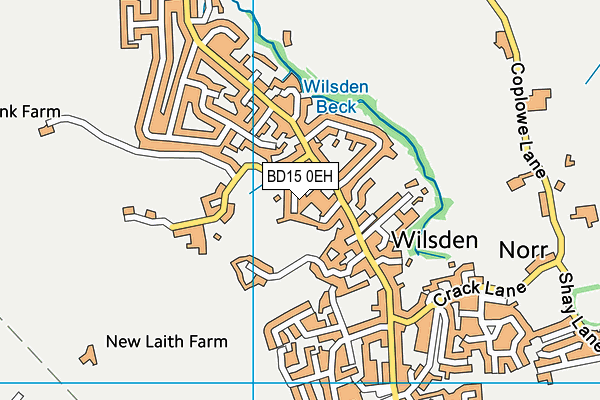 BD15 0EH map - OS VectorMap District (Ordnance Survey)