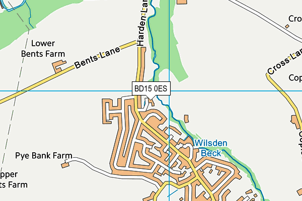 BD15 0ES map - OS VectorMap District (Ordnance Survey)