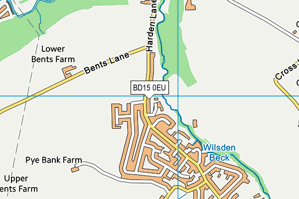 BD15 0EU map - OS VectorMap District (Ordnance Survey)