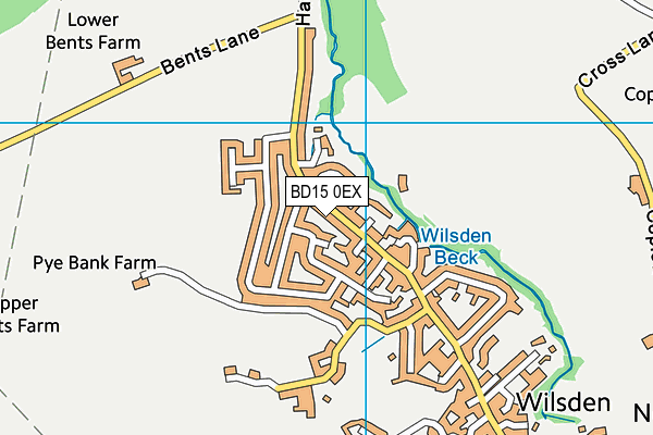 BD15 0EX map - OS VectorMap District (Ordnance Survey)