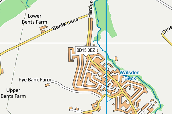 BD15 0EZ map - OS VectorMap District (Ordnance Survey)