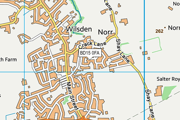 BD15 0FA map - OS VectorMap District (Ordnance Survey)