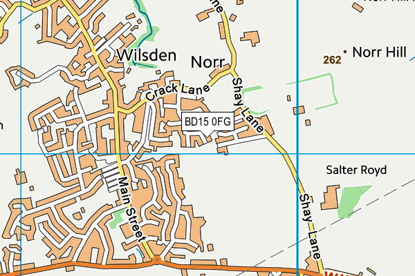 BD15 0FG map - OS VectorMap District (Ordnance Survey)