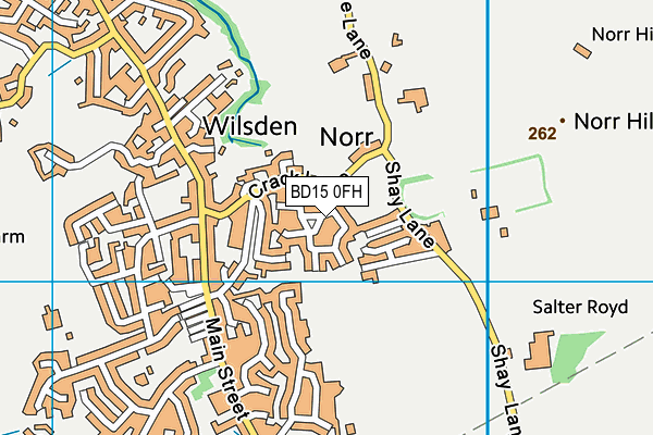 BD15 0FH map - OS VectorMap District (Ordnance Survey)