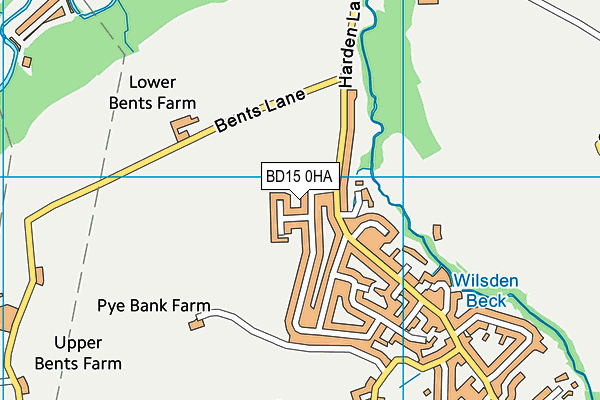 BD15 0HA map - OS VectorMap District (Ordnance Survey)