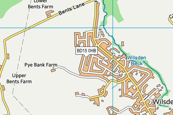 BD15 0HB map - OS VectorMap District (Ordnance Survey)
