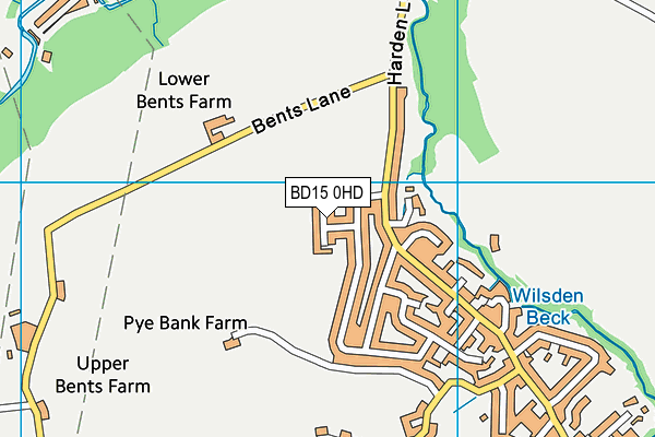 BD15 0HD map - OS VectorMap District (Ordnance Survey)