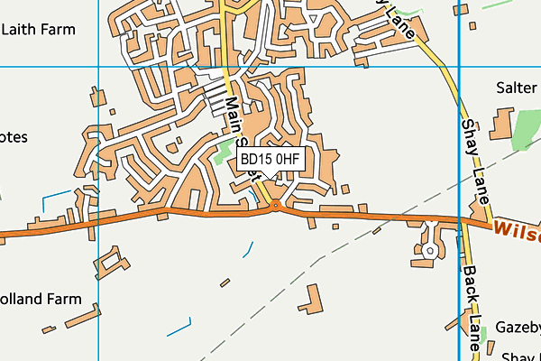 BD15 0HF map - OS VectorMap District (Ordnance Survey)