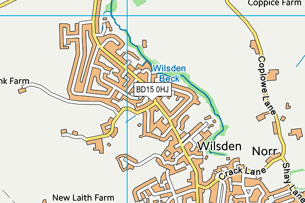 BD15 0HJ map - OS VectorMap District (Ordnance Survey)